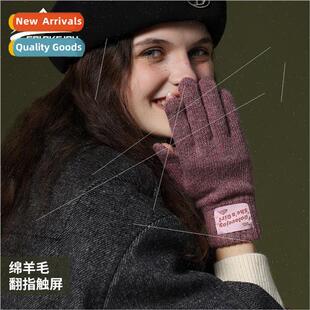 gloves windproof cold Winter riding wool outdoor touch warm