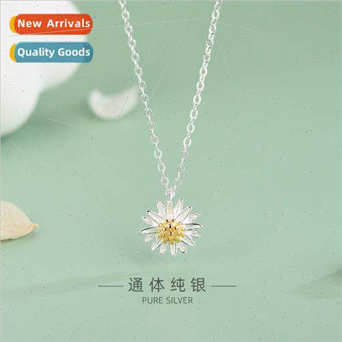 925 silver Korea delicate daisy necklace ins sunflower colla