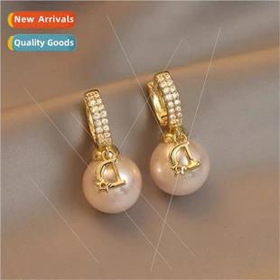 pearl earrings female s925 imation needle niche natur silver