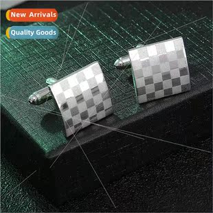 Laser Fashion Floral Cufflinks French Plaid New