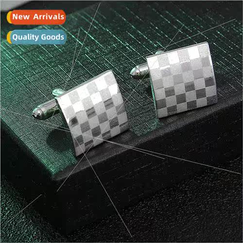 New Laser Laser Floral Plaid Plaid Cufflinks Fashion French
