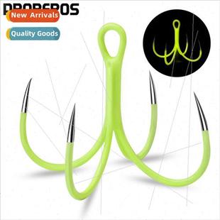 Sea fishing luminous four book hooks barbless iron plate hoo