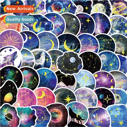 50pcs moonlight planet moonlight doodle stickers decorative