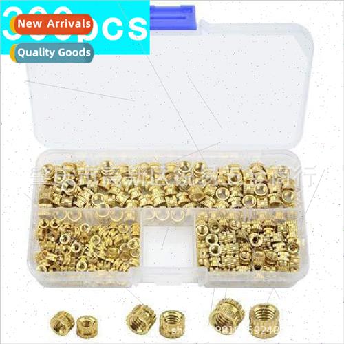 300pcs box M3M4M5 brass knurled threaded injection molded nu
