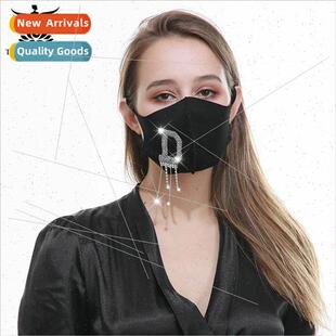 Fashionista black color diamond letters drill paste mask per