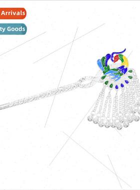 Ethnic wind colorful oil drop peacock hairpin vintage imatio