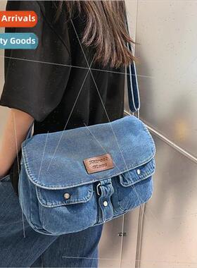 Retro simple denim bag 纯色水洗牛仔帆布包 Student small satc