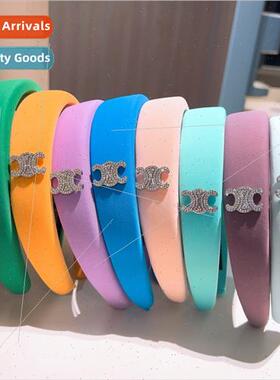 cream ice silk macaron ins high skull top hair band out fash