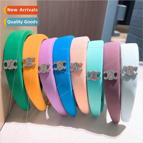 cream ice silk macaron ins high skull top hair band out fash