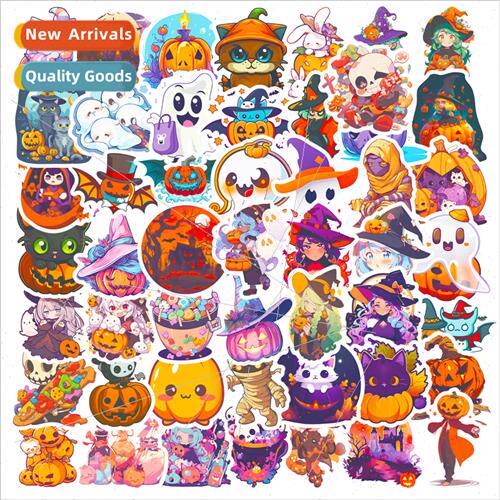 50 Halloween Stickers Spooky Halloween Pumpkin ghts Spider S