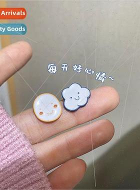 S925 other brnew clouds smiley earrings asymmetric compact e