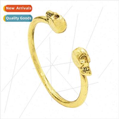 Europe Vintage Fashion Punk Skull Open Bangle Bracelet Brace