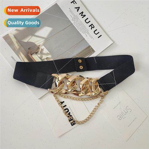 Multi-iron ring chain thin belt female elastic elastic narro