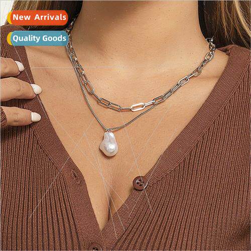 Europe fashion wild cross chain necklace women simple irregu