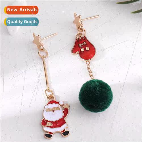 Europe new Christmas earrings alloy oil drop cartoon elk Chr
