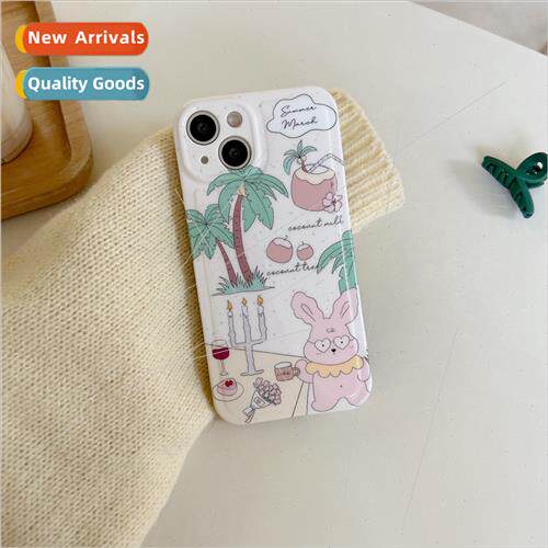 Ins wind cartoon coconut rabbit 适用 Apple 13P phone case iP