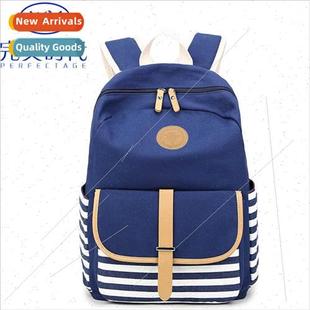 Spring Summer Printing Navy Stripe Shoulder Bag Canvas Bag K