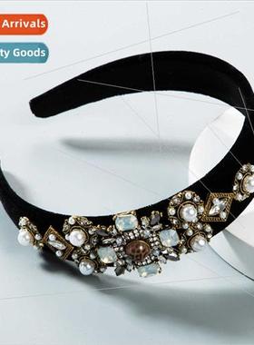 Korea imports hair bands female hair presser pearl flowers g