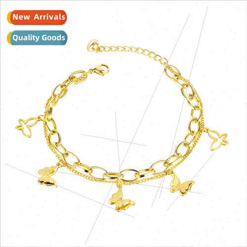 Korea ins Mori niche butterfly bracelet girl double layer ta