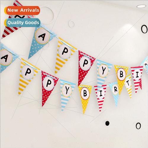 Triangle Flag Party Colorful Hanging Flag Decoration Supplie