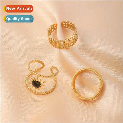 Designer Hand Jewellery Stainless Steel Gold Open Sun Wheat