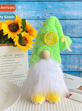 2023 New Summer Lemon Doll High Hat Plush Gnome Doll Faceles