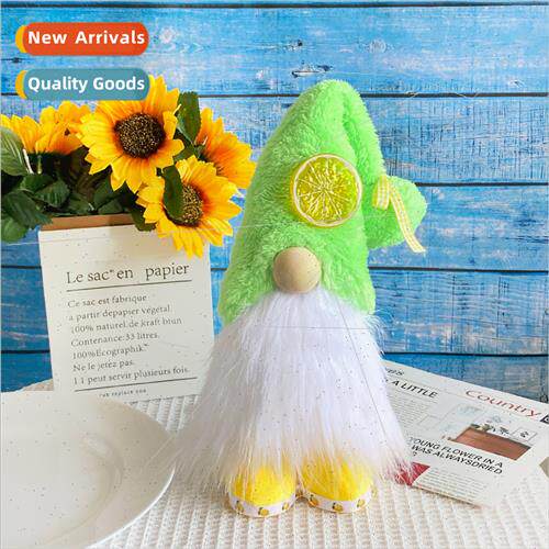 2023 New Summer Lemon Doll High Hat Plush Gnome Doll Faceles
