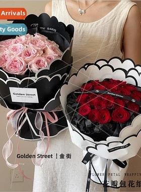 dopamine petal paper wavy edge bouquet wrapping paper handma