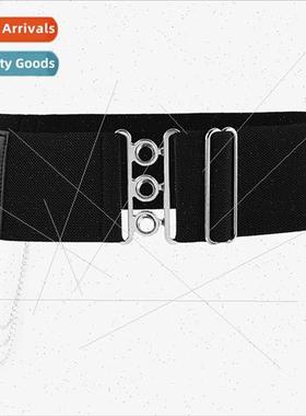 Korean pure desire wind elastic Slim elastic round buttons w