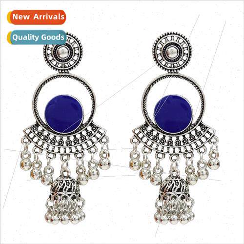 Fashion Bell Tassel Earrings Retro Ethnic Indian Popular Set