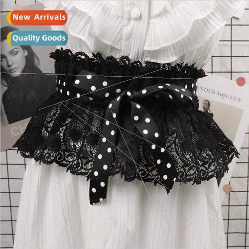 Lace belt female elastic waist fashion bow decoration dress