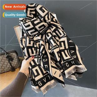 fall winter letters new doubl female Korean scarf 2023 warm