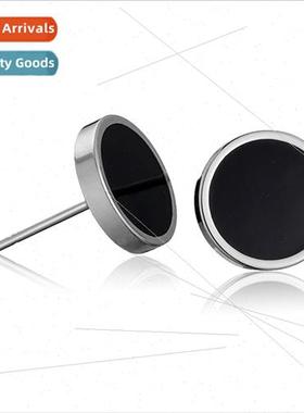 Stainless Steel Barbell Cat Eye Stone Earrings Fashion Dumbb