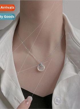 peace button necklace women bamboo leaf pendant antique flas