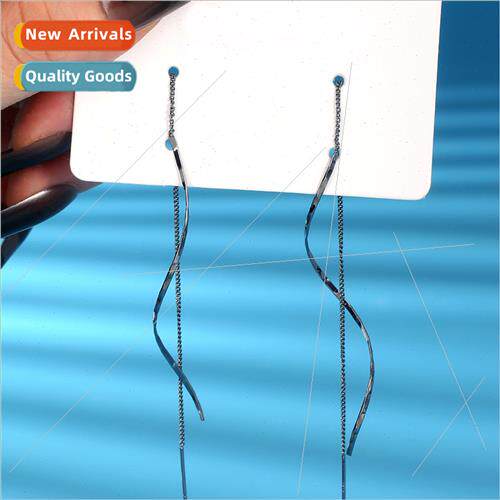 new nd fashion long tassel wave curved earrings earwires fem