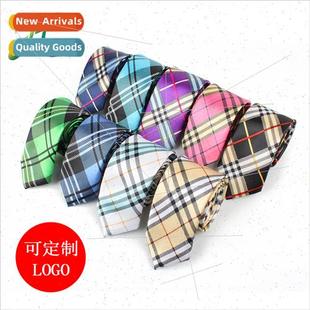 5cm plaid striped Show polyester Korea printed silk tie