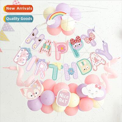 Star Dew Theme Happy Birthday Alphabet Banner Flag Children