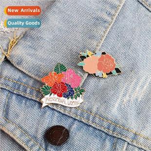animals plants flowers Cartoon alloy small green brooch cute