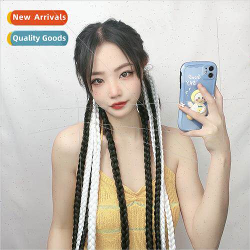 Ponytail Wig Women Colorful Hip Hop Boxer Braid Tie-In Chemi