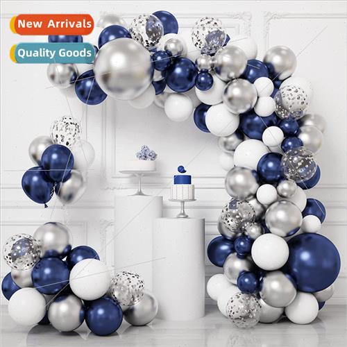 New ght Blue Metallic lver Gold Black Latex Arch Balloon Cha