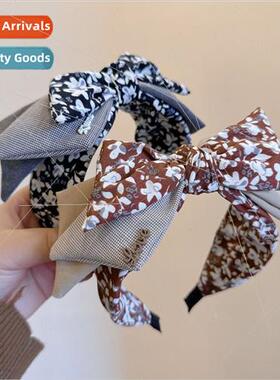 girls multi-layer color blocking floral bow versatile ageing