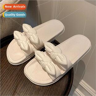 fashion bow indoor girls sweet heart slippers Ins sandals
