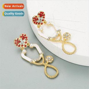 drops oil creative quirky stethoscope earringsnew fun alloy