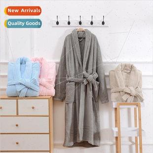 robe velvet absorbent soft bat Pine适用Appleplaid home coral