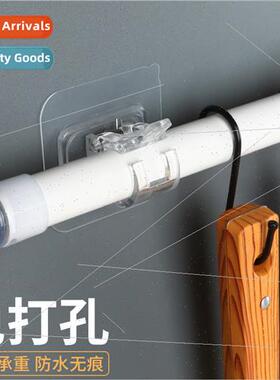 Household curtain rod transparent hooks kitchen bathroom mul