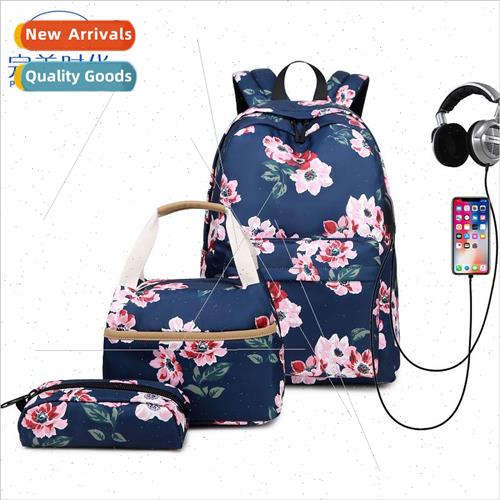 USB new shoulder bag bag female printing Korean college midd