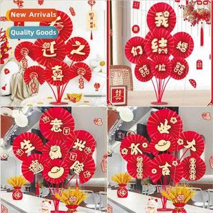 paper fan flower Opening house floating into housewarm table