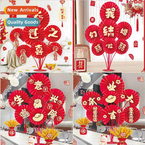 Opening table floating paper fan flower into house housewarm