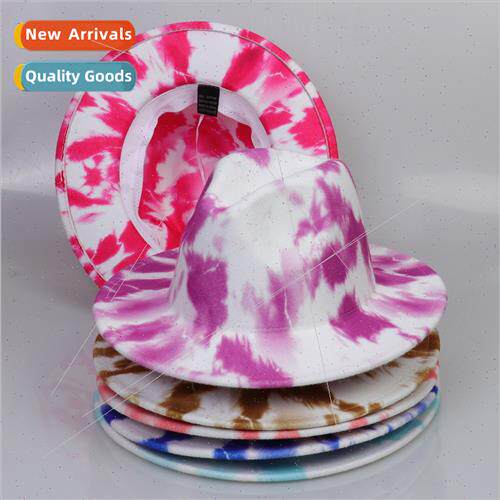 New men and women tie-dye wool cap bowler hat digal printing