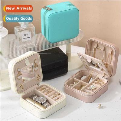 Jewellery box travel portable mirror jewellery box pu leathe